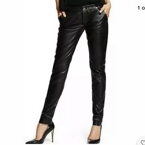 New Guess By Marciano Lamb Leather 100% Trouser Pants 0 Small